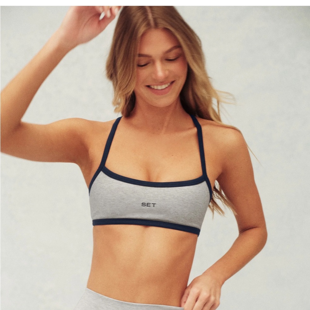 Set Active NWT in bag, Gray and Navy Sports Bra